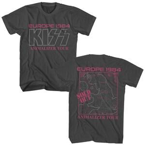 Kiss Europe 1984 Smoke T Shirt 2 Sided
